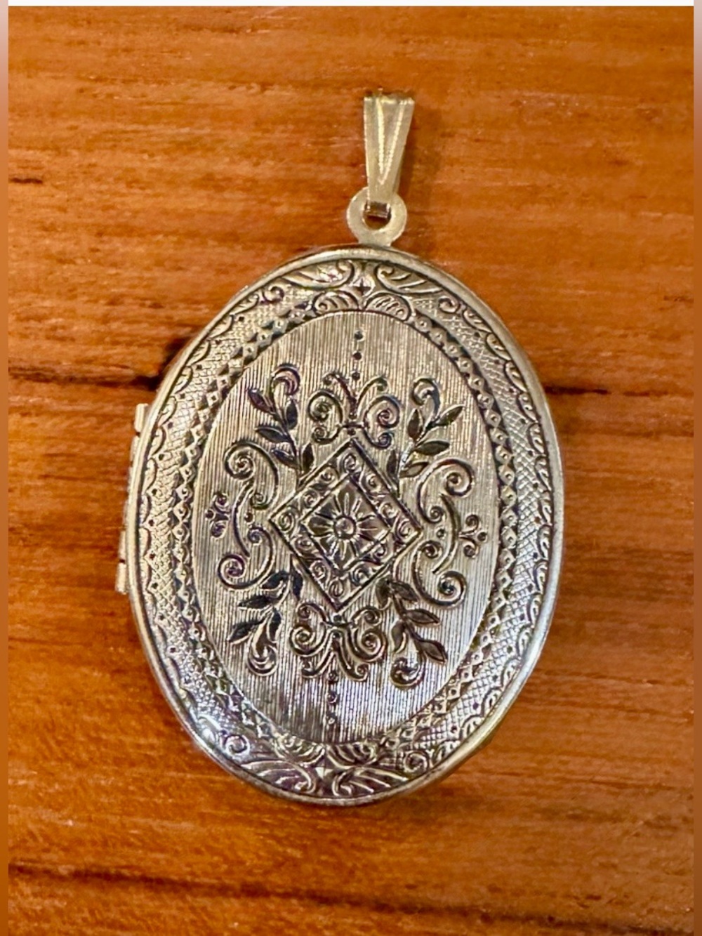 Vintage Avon Locket—Brushed GoldTone, Delicate Victorian Revival Etching